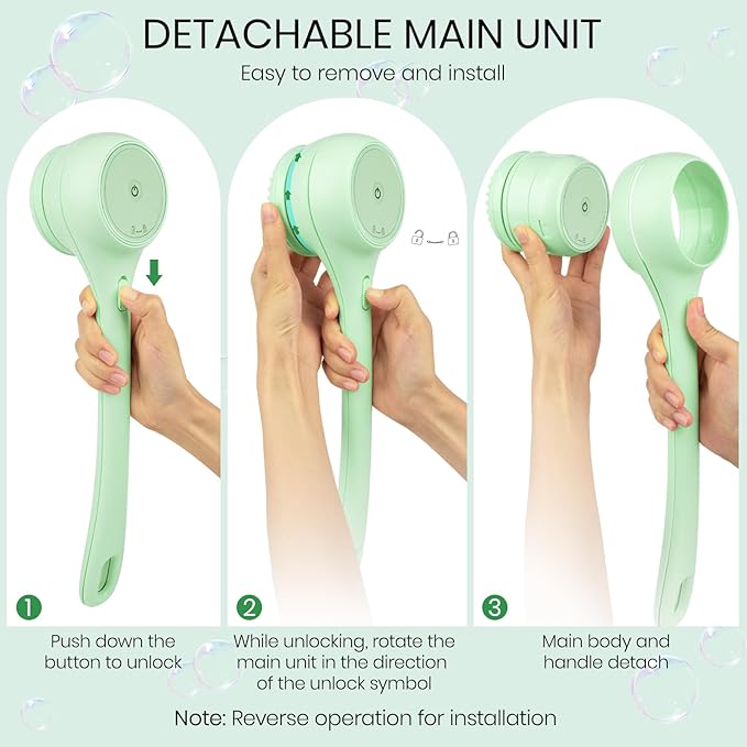 Electric Body Brush for Back and Shower Scrubber